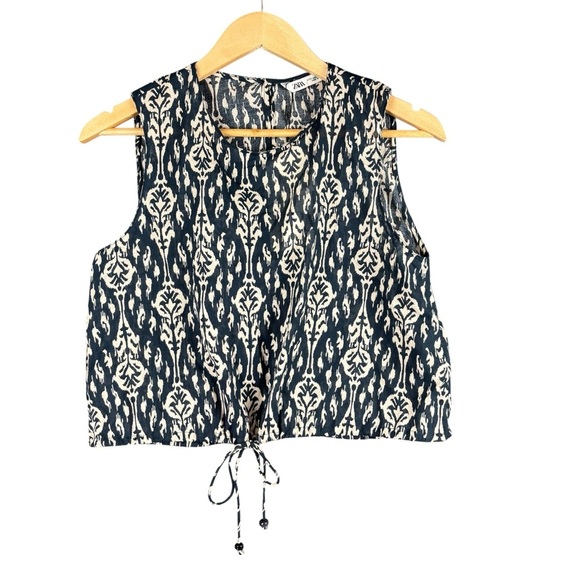 Zara “The Ava Top” Ikat Print Sleeveless Blouse – Sz S (NWT) - Picture 2 of 14